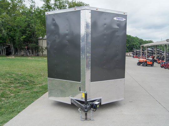 7x12 Charcoal V-Nose Custom Enclosed Trailer 3500lb Axle with Brake