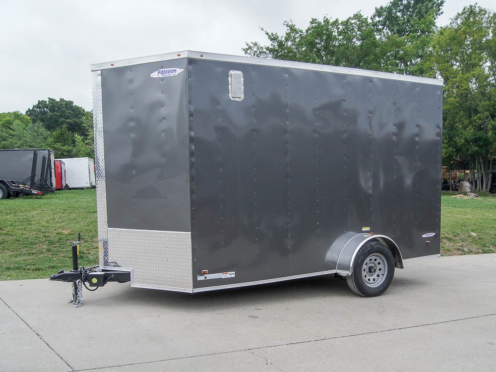 7x12 Charcoal V-Nose Custom Enclosed Trailer 3500lb Axle with Brake