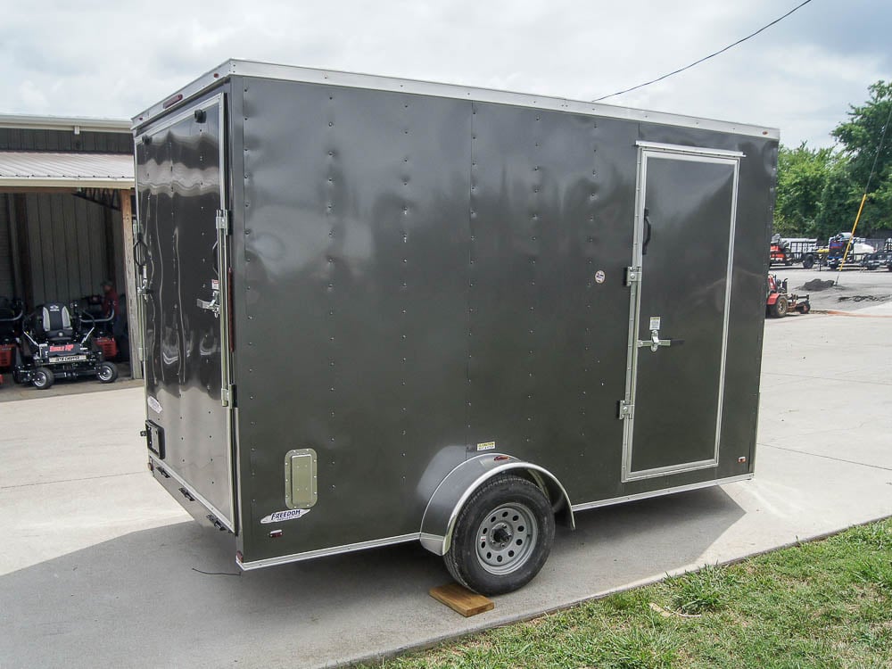 7x12 Charcoal V-Nose Custom Enclosed Trailer 3500lb Axle with Brake