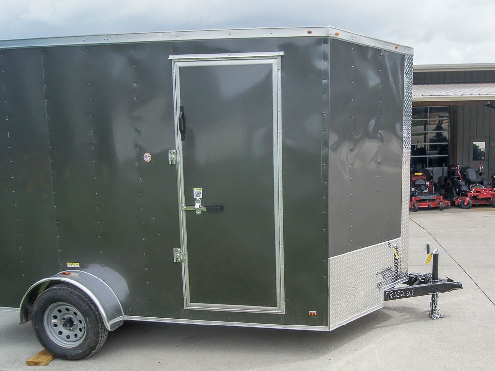 7x12 Charcoal V-Nose Custom Enclosed Trailer 3500lb Axle with Brake