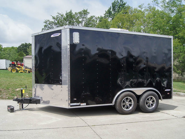 8.5x12 Black V-Nose Enclosed Trailer with Elect Pkg (2) 3500lb Axles