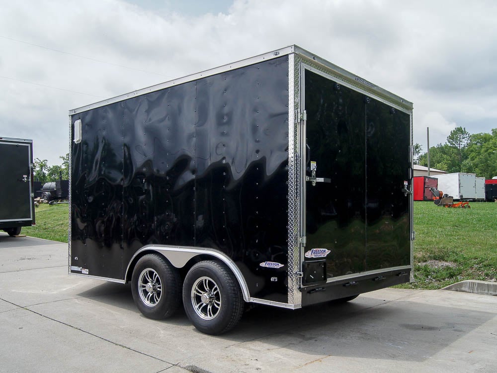 8.5x12 Black V-Nose Enclosed Trailer with Elect Pkg (2) 3500lb Axles