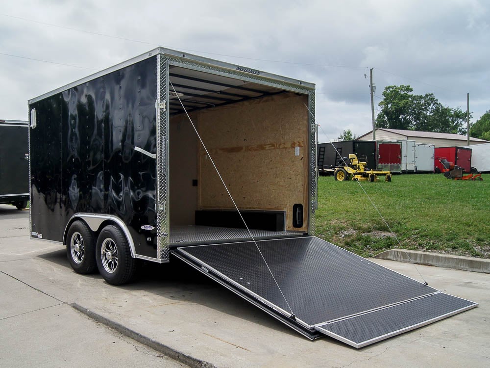 8.5x12 Black V-Nose Enclosed Trailer with Elect Pkg (2) 3500lb Axles