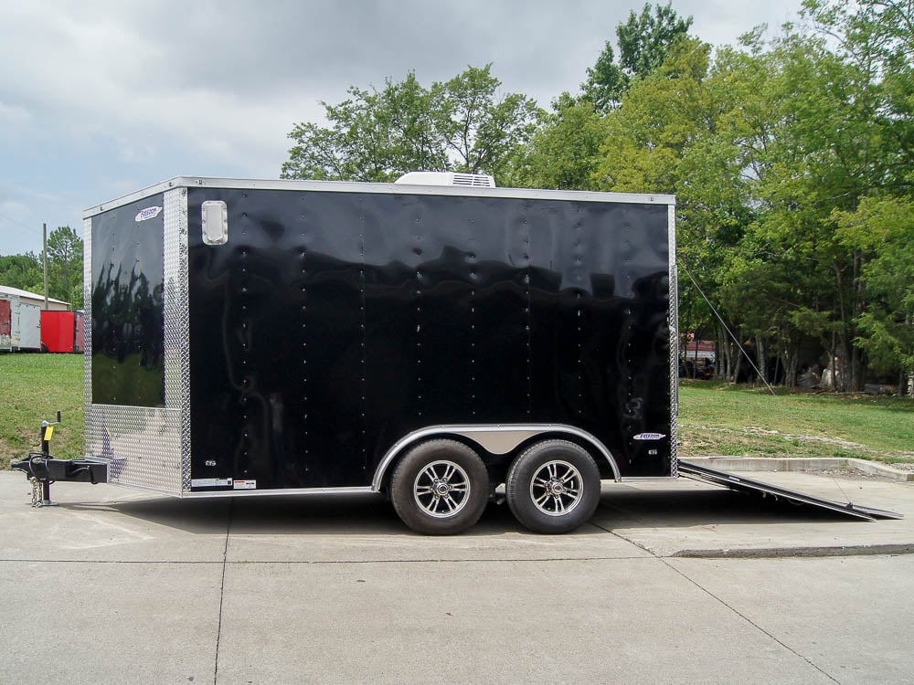 8.5x12 Black V-Nose Enclosed Trailer with Elect Pkg (2) 3500lb Axles