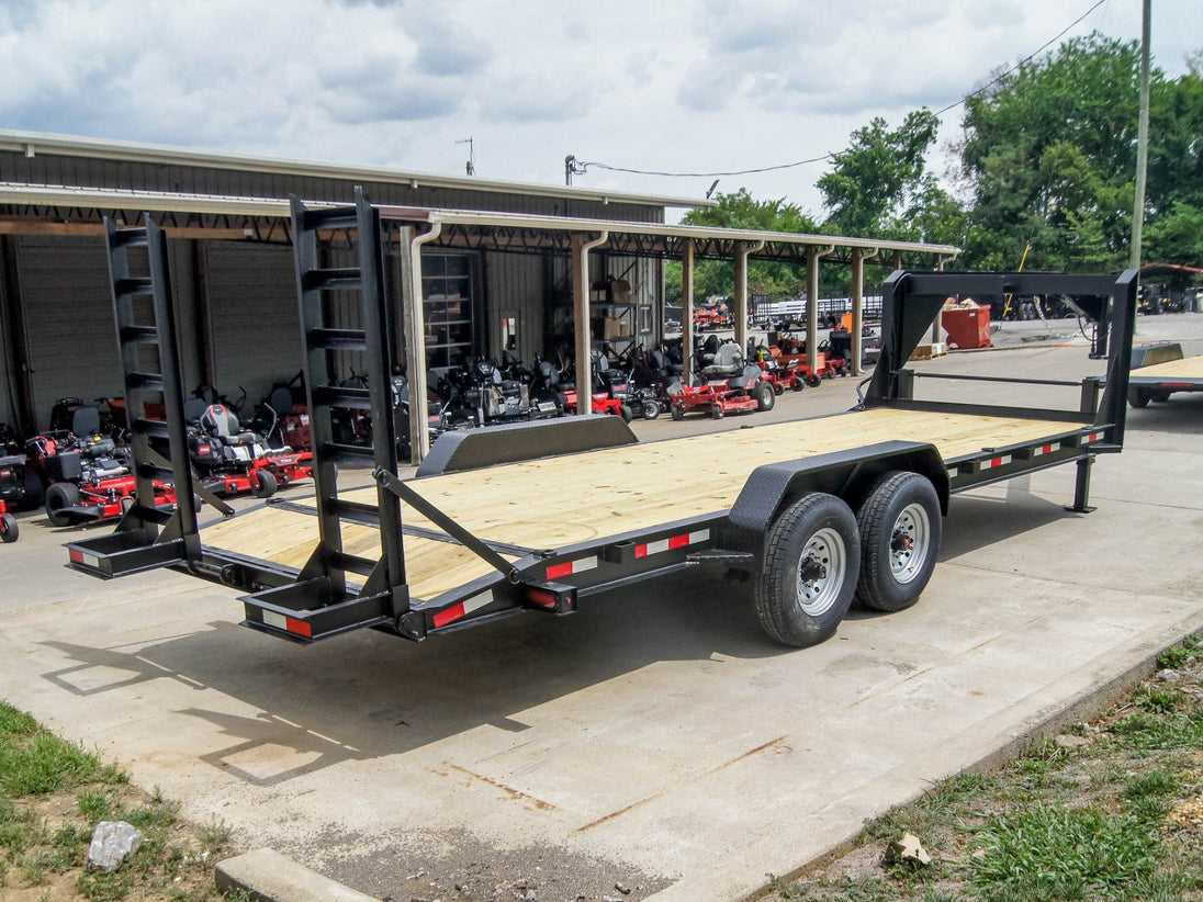 7x22 Gooseneck Equipment Trailer (2) 7K Axles Standup Ramps