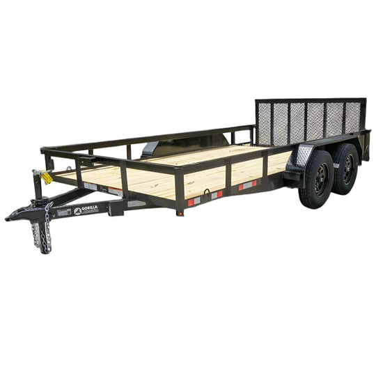 7x14 Dovetail Utility Trailer Powder Coated With Gate (2) 3500lb Axles 7K GVWR - SLE Equipment - 1