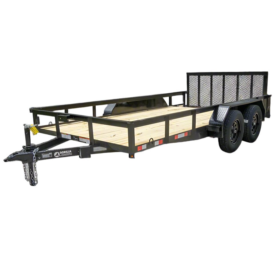7x14 Dovetail Utility Trailer Powder Coated With Gate (2) 3500lb Axles 7K GVWR - SLE Equipment - 1