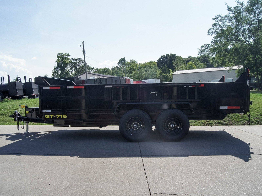 7x16 Hydraulic Dump Trailer with 2ft Sides (2) 7K Axles