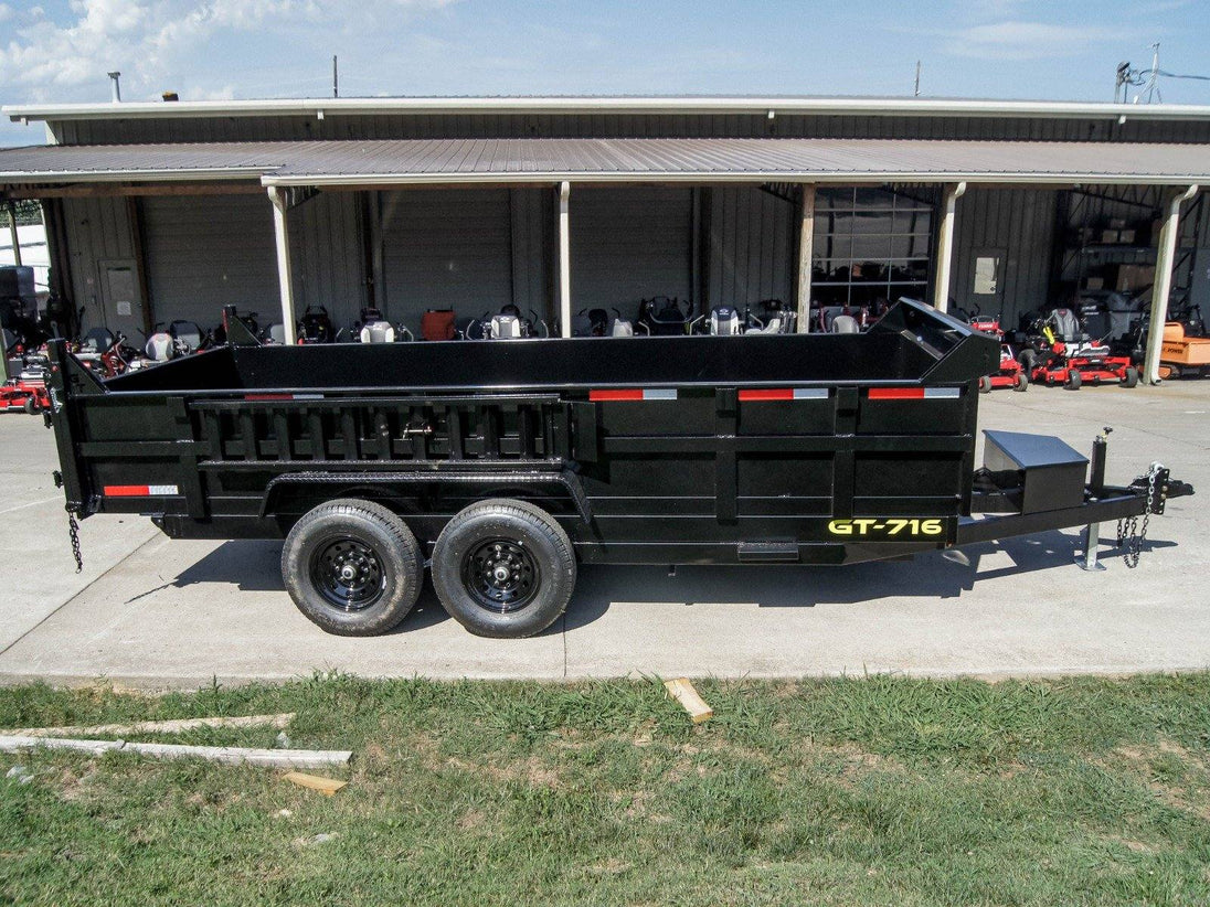 7x16 Hydraulic Dump Trailer with 2ft Sides (2) 7K Axles