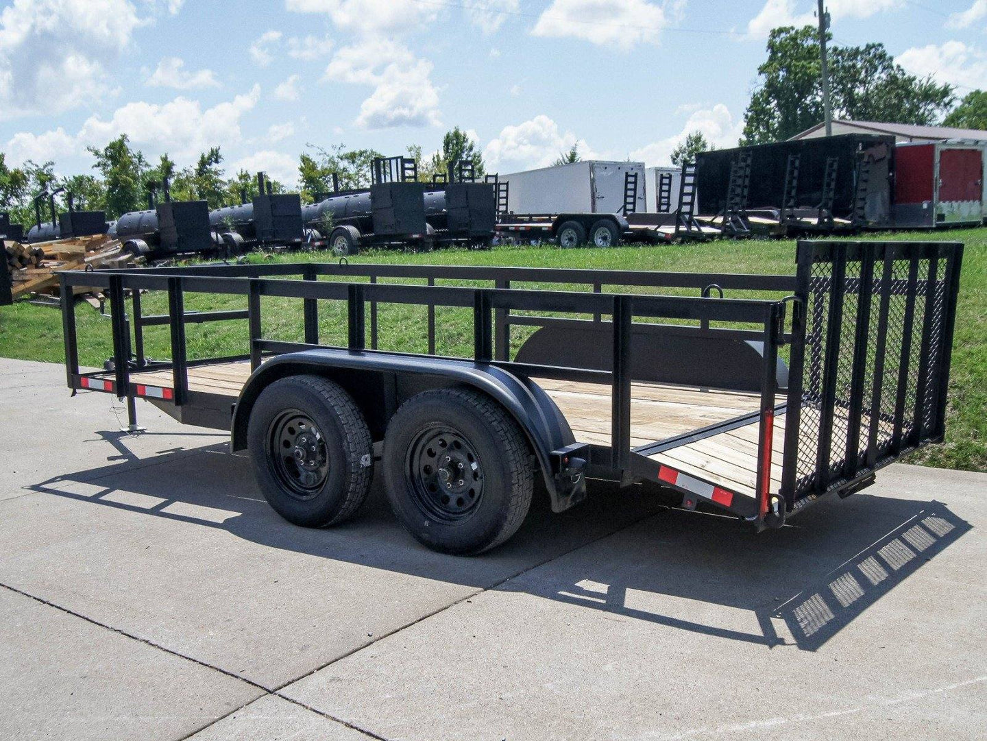 6.4x14 Utility Trailer with 2ft Side Railing (2) 3500lb Axles