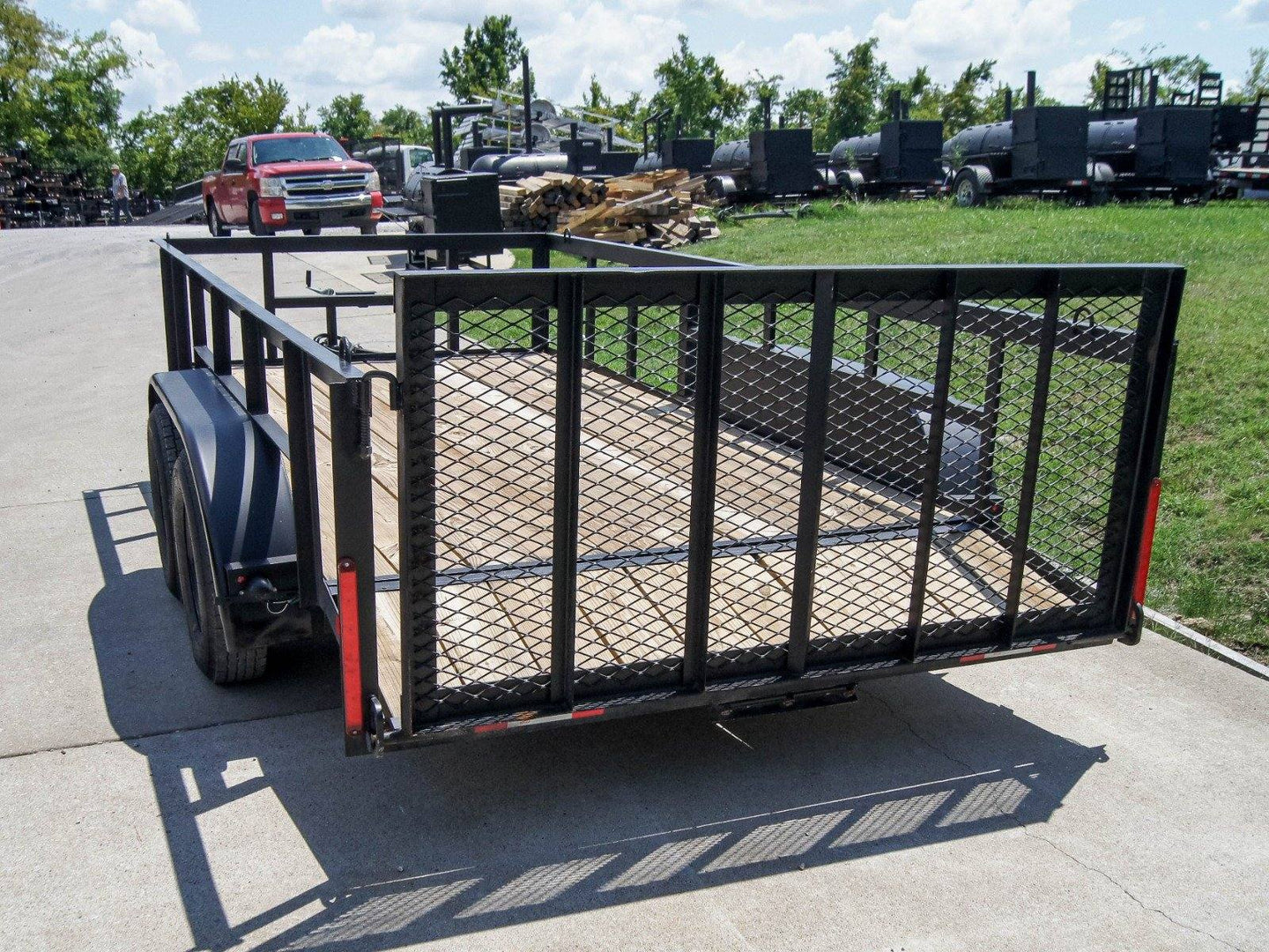 6.4x14 Utility Trailer with 2ft Side Railing (2) 3500lb Axles