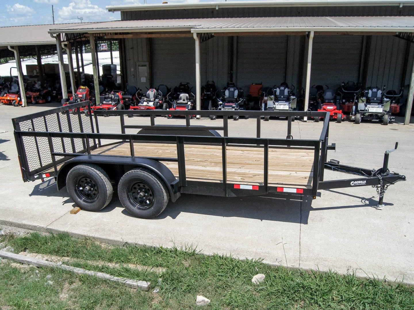 6.4x14 Utility Trailer with 2ft Side Railing (2) 3500lb Axles