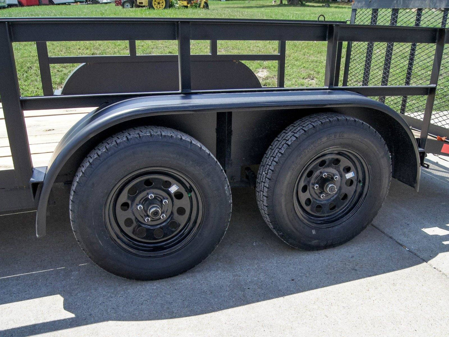 6.4x14 Utility Trailer with 2ft Side Railing (2) 3500lb Axles