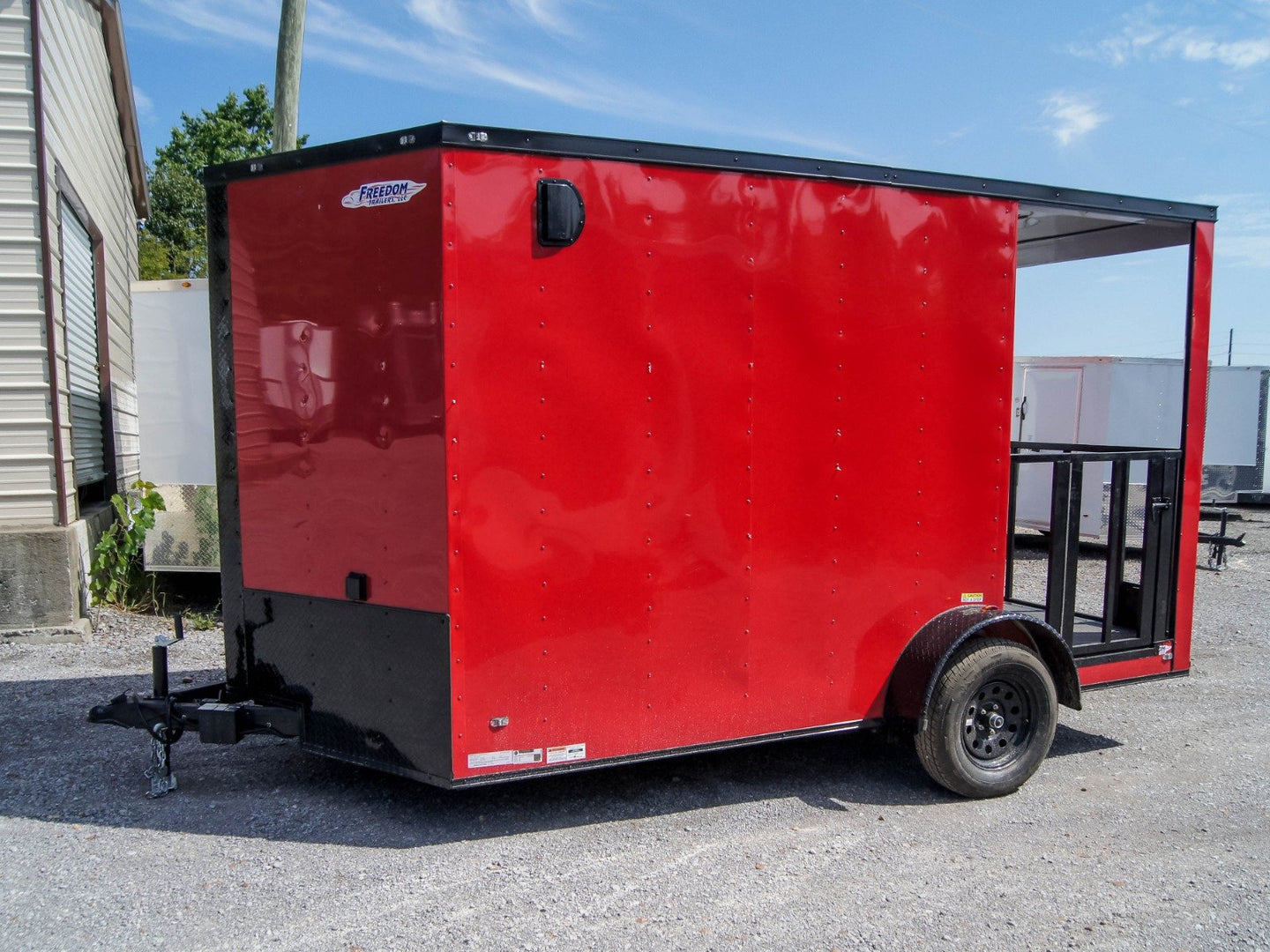 Concession Trailer 7'x12' Red Patio Food Serving Merchandising