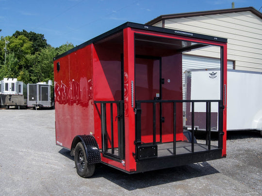 Concession Trailer 7'x12' Red Patio Food Serving Merchandising