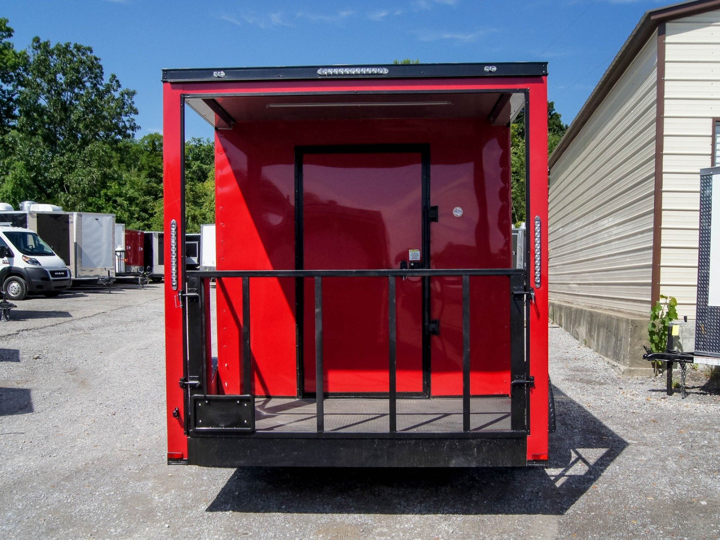 Concession Trailer 7'x12' Red Patio Food Serving Merchandising