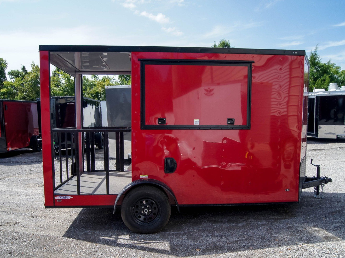 Concession Trailer 7'x12' Red Patio Food Serving Merchandising