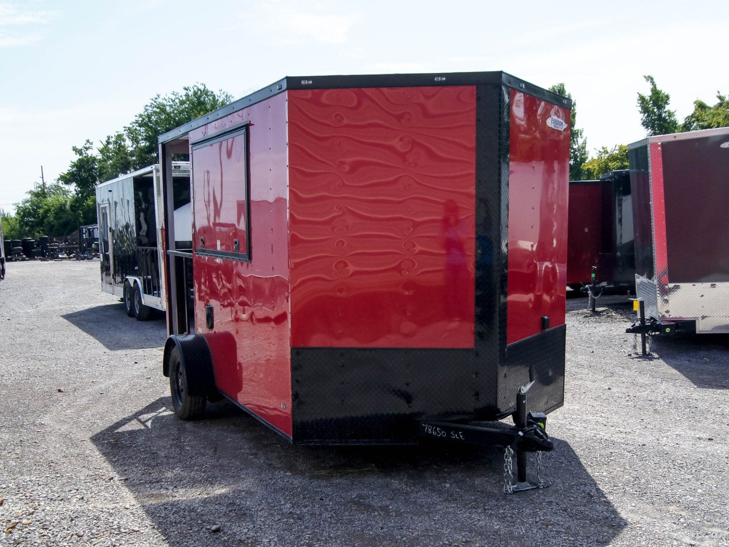 Concession Trailer 7'x12' Red Patio Food Serving Merchandising