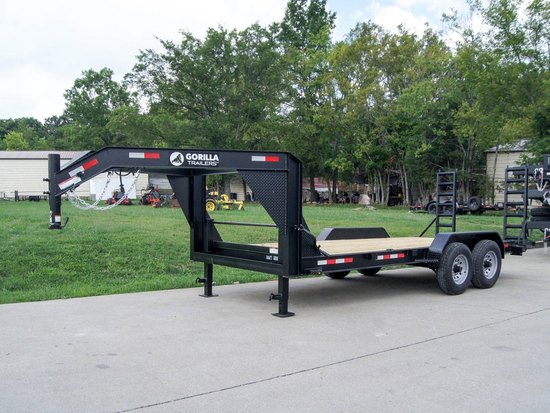 7x18 Gooseneck Equipment Trailer (2) 7K Axles Standup Ramps