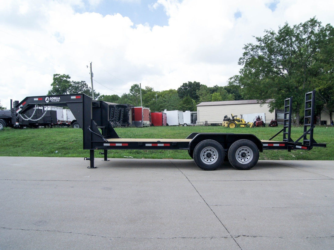 7x18 Gooseneck Equipment Trailer (2) 7K Axles Standup Ramps