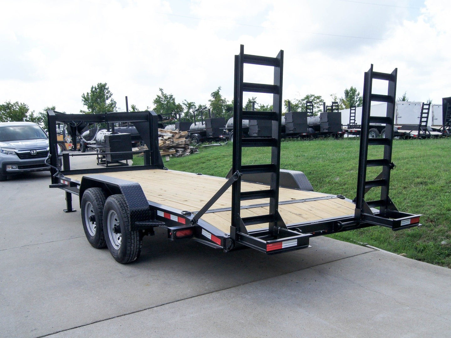 7x18 Gooseneck Equipment Trailer (2) 7K Axles Standup Ramps