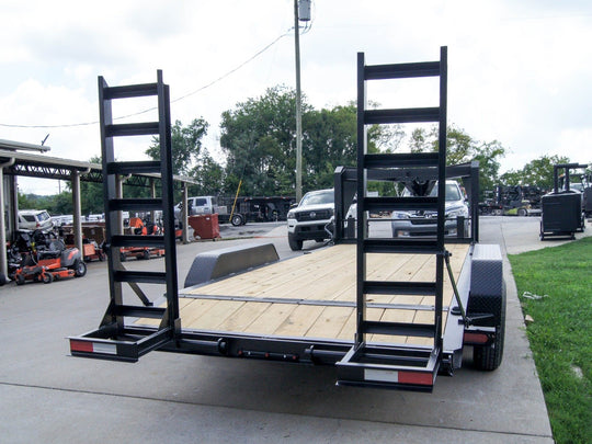 7x18 Gooseneck Equipment Trailer (2) 7K Axles Standup Ramps