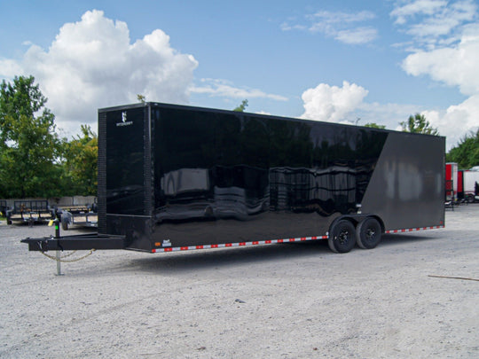 8.5x28 Charcoal/Black Enclosed Trailer with Blackout Pkg (2) 7K Axles