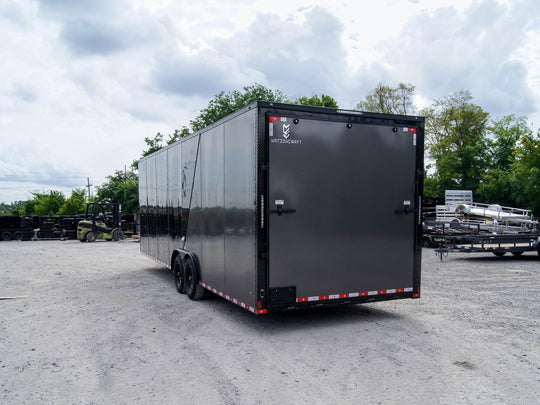 8.5x28 Charcoal/Black Enclosed Trailer with Blackout Pkg (2) 7K Axles