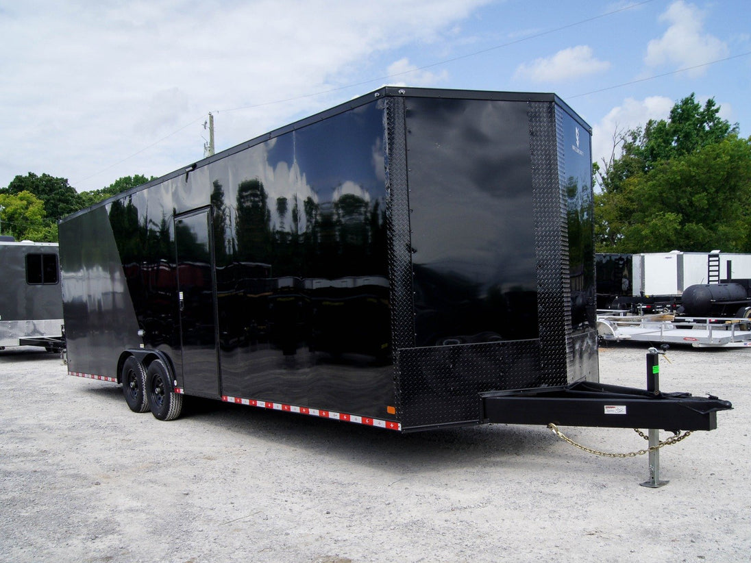 8.5x28 Charcoal/Black Enclosed Trailer with Blackout Pkg (2) 7K Axles