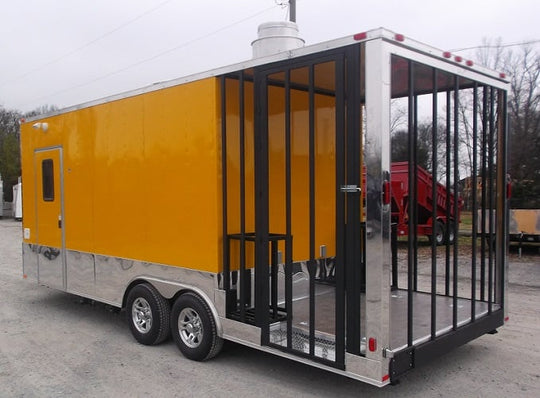 8.5' x 22' Yellow Concession Food Trailer With Appliances