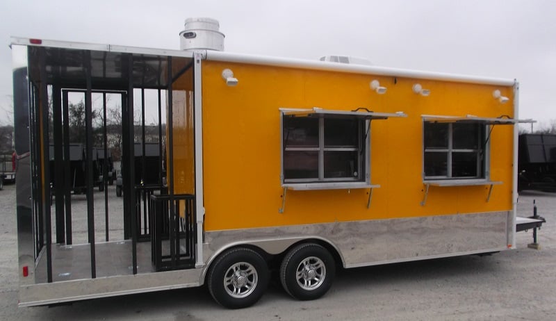 8.5' x 22' Yellow Concession Food Trailer