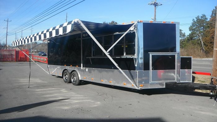 Concession Trailer 8.5'x24' Black - BBQ Food Vending Catering