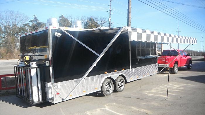 Concession Trailer 8.5'x24' Black - BBQ Food Vending Catering