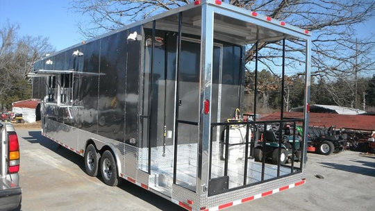 Concession Trailer 8.5'x34' Charcoal Grey - BBQ Food Event Vending