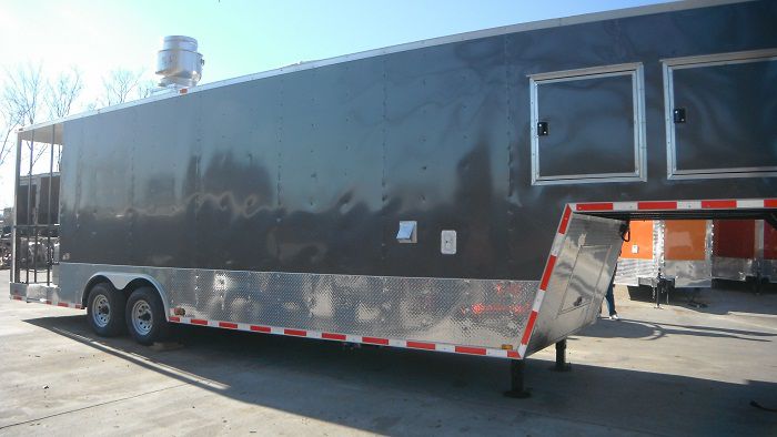 Concession Trailer 8.5'x34' Charcoal Grey - BBQ Food Event Vending