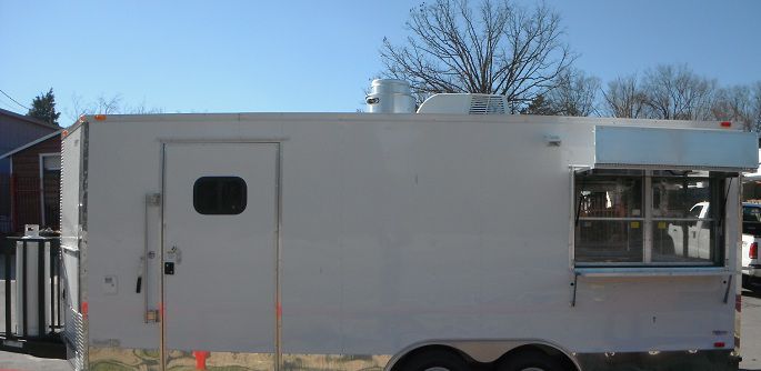 Concession Trailer 8.5'x20' White - BBQ Smoker Event Catering Food