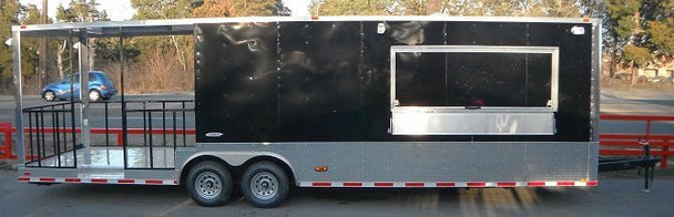 Concession Trailer 8.5'x30' Black - Concession Food BBQ Smoker