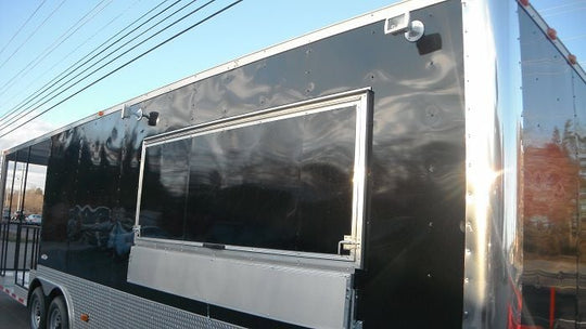 Concession Trailer 8.5'x30' Black - Concession Food BBQ Smoker