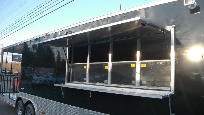 Concession Trailer 8.5'x30' Black - Concession Food BBQ Smoker