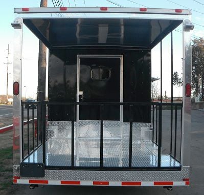 Concession Trailer 8.5'x30' Black - Concession Food BBQ Smoker