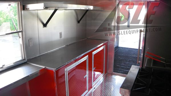 Concession Trailer 8.5'x24' Red - BBQ Smoker Vending Event