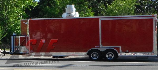 Concession Trailer 8.5'x24' Red - BBQ Smoker Vending Event