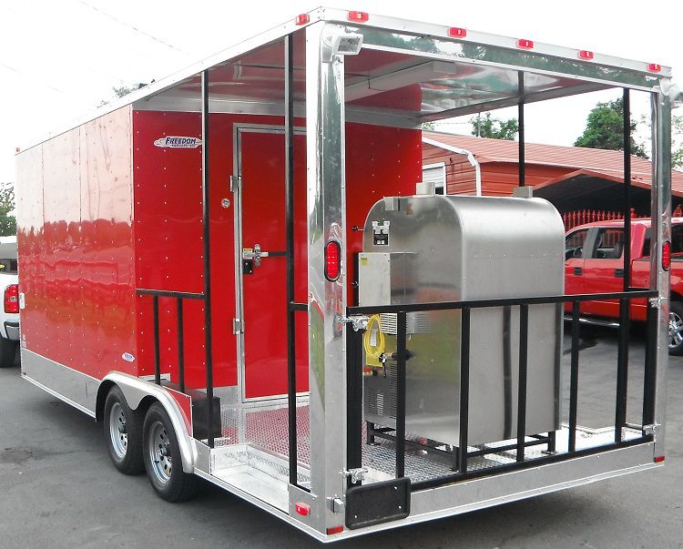 Concession Trailer 8.5'x20' Red - BBQ Smoker Catering Food