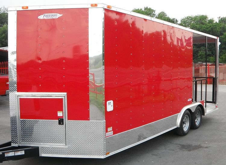 Concession Trailer 8.5'x20' Red - BBQ Smoker Catering Food