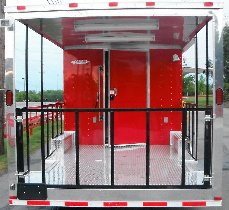 Concession Trailer 8.5' x 28' BBQ Smoker Event Catering (Red)