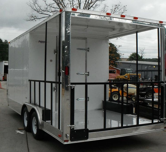 Concession Trailer 8.5'x18' White - BBQ Smoker Vending Catering