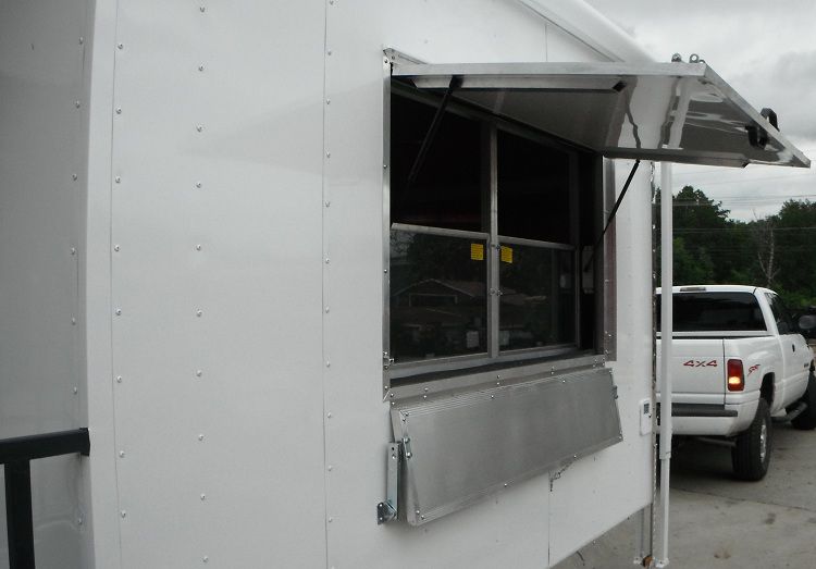 Concession Trailer 8.5'x18' White - BBQ Smoker Vending Catering