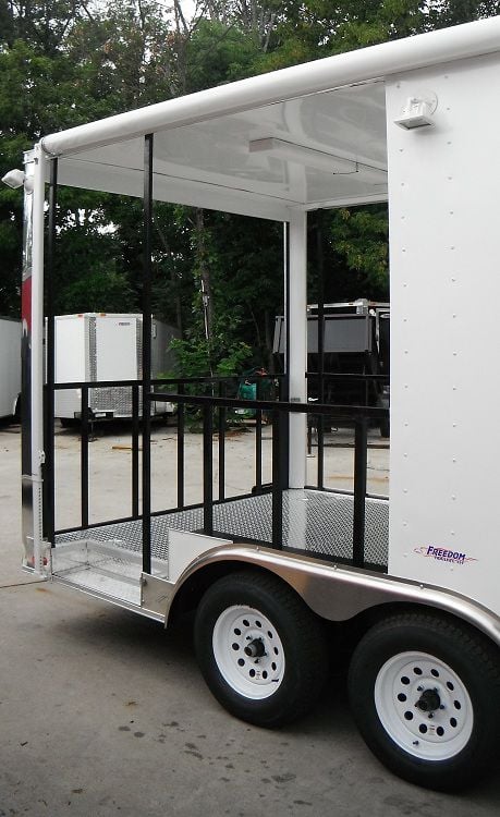 Concession Trailer 8.5'x18' White - BBQ Smoker Vending Catering