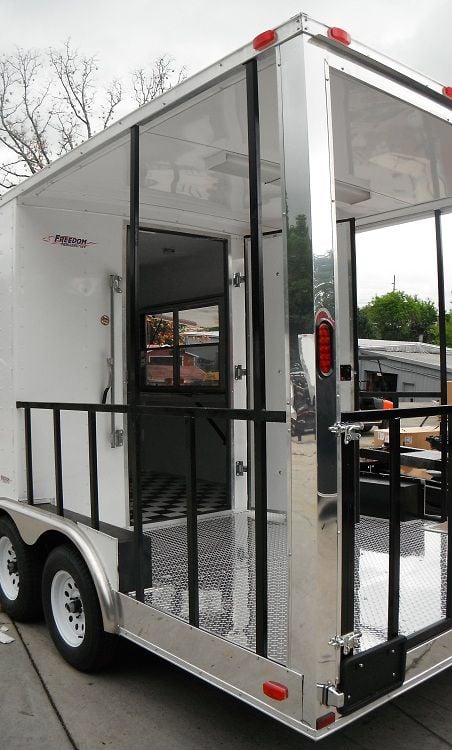 Concession Trailer 8.5'x18' White - BBQ Smoker Vending Catering