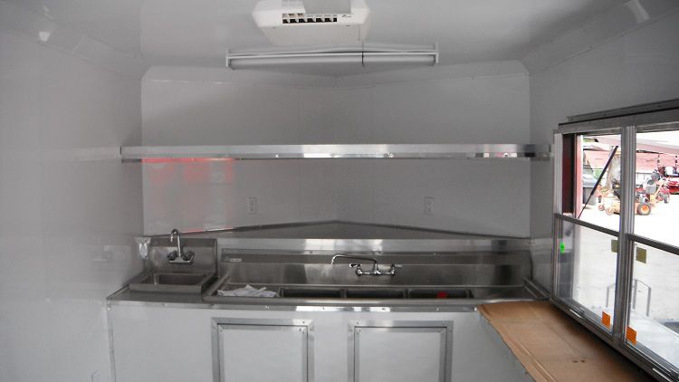 Concession Trailer 8.5'x18' White - BBQ Smoker Vending Catering